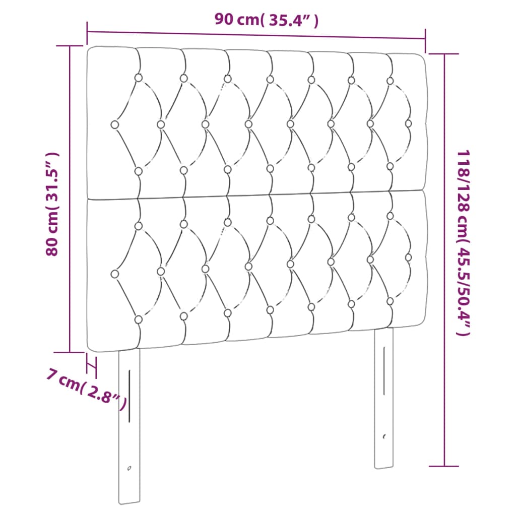 Kopfteil Hellgrau 80x7x118/128 cm Stoff