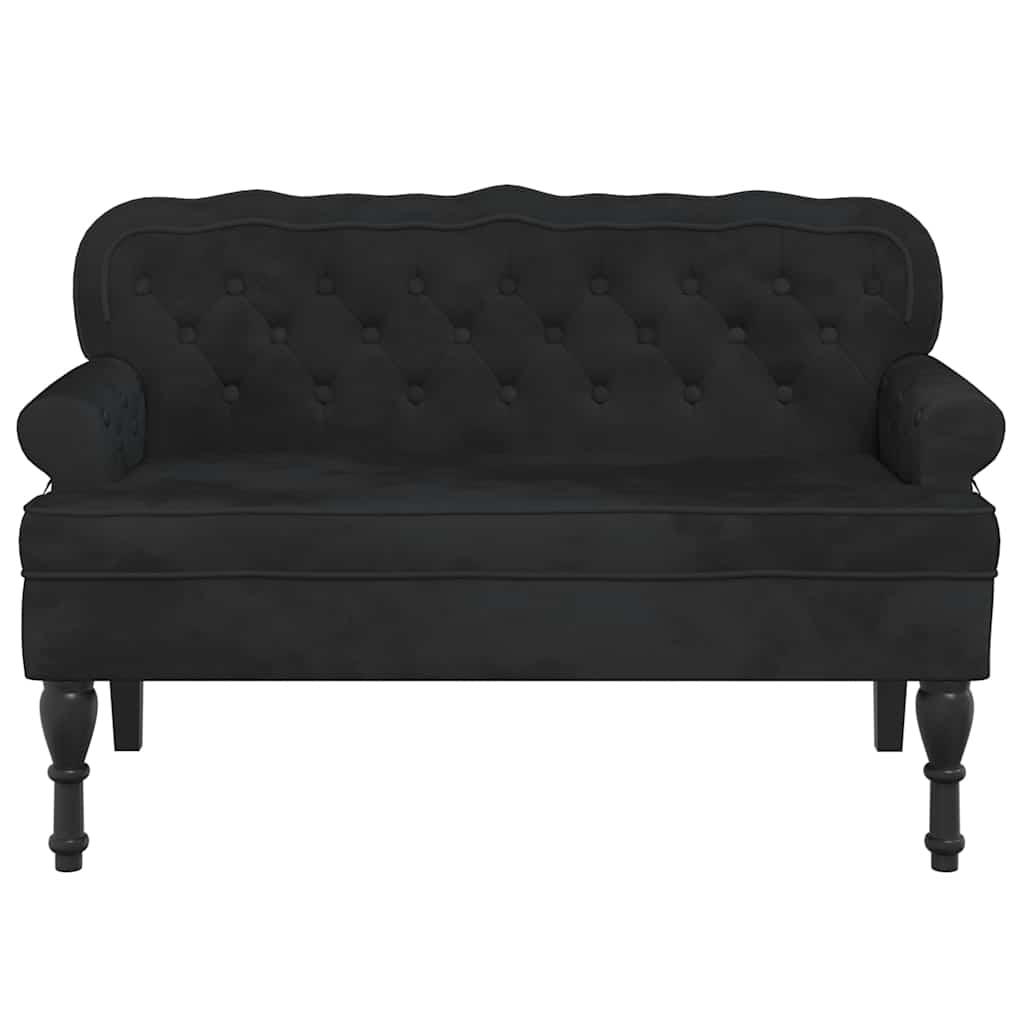 Sitzbank mit Rückenlehne Dunkelgrau 119,5x64,5x75 cm Samt