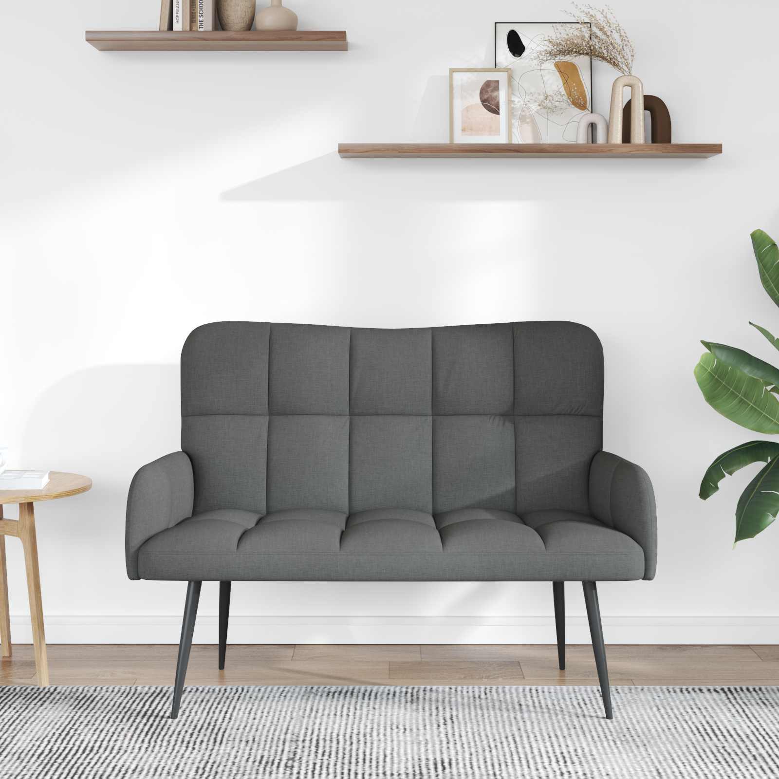 2-Sitzer Sofa Hellgrau 115 x 61 x 87 cm Stoff