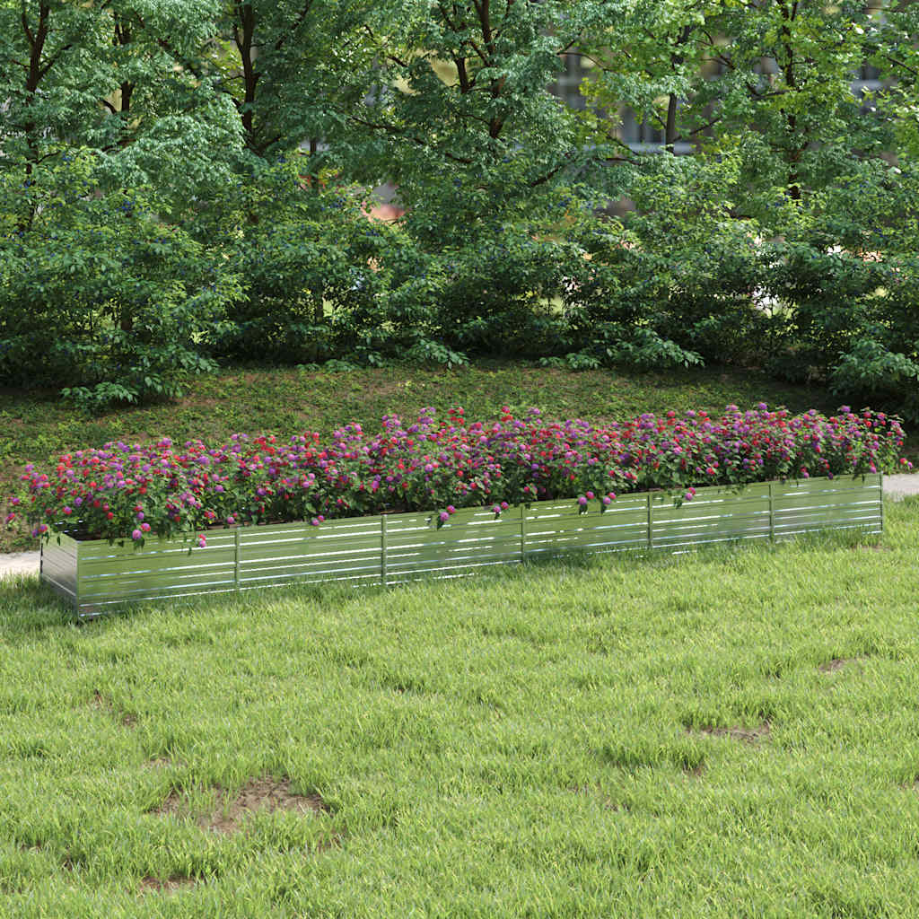 Garten-Hochbeet 160x80x77 cm Verzinkter Stahl Silbern