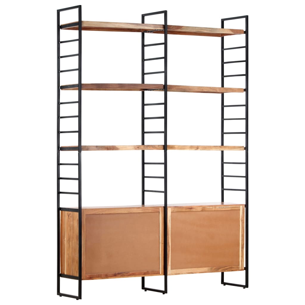 Bücherregal 4 Ebenen 124x30x180 cm Altholz Massiv