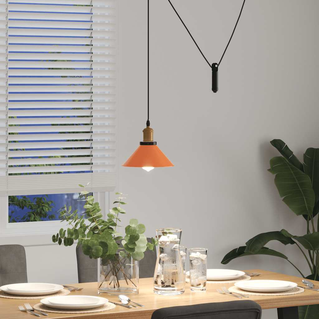 Pendelleuchte Höhenverstellbar E27 Schwarz Glänzend Ø 22 cm
