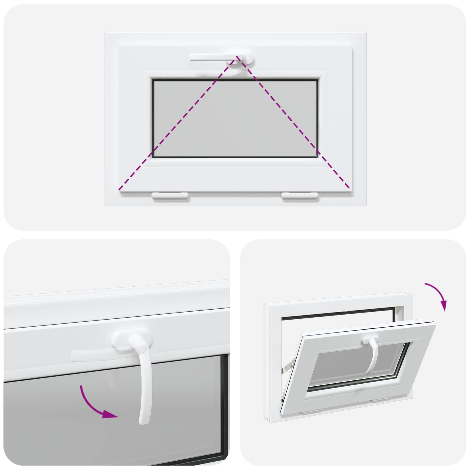 Kellerfenster RISOR 60 x 40 cm PVC und Glas Weiß