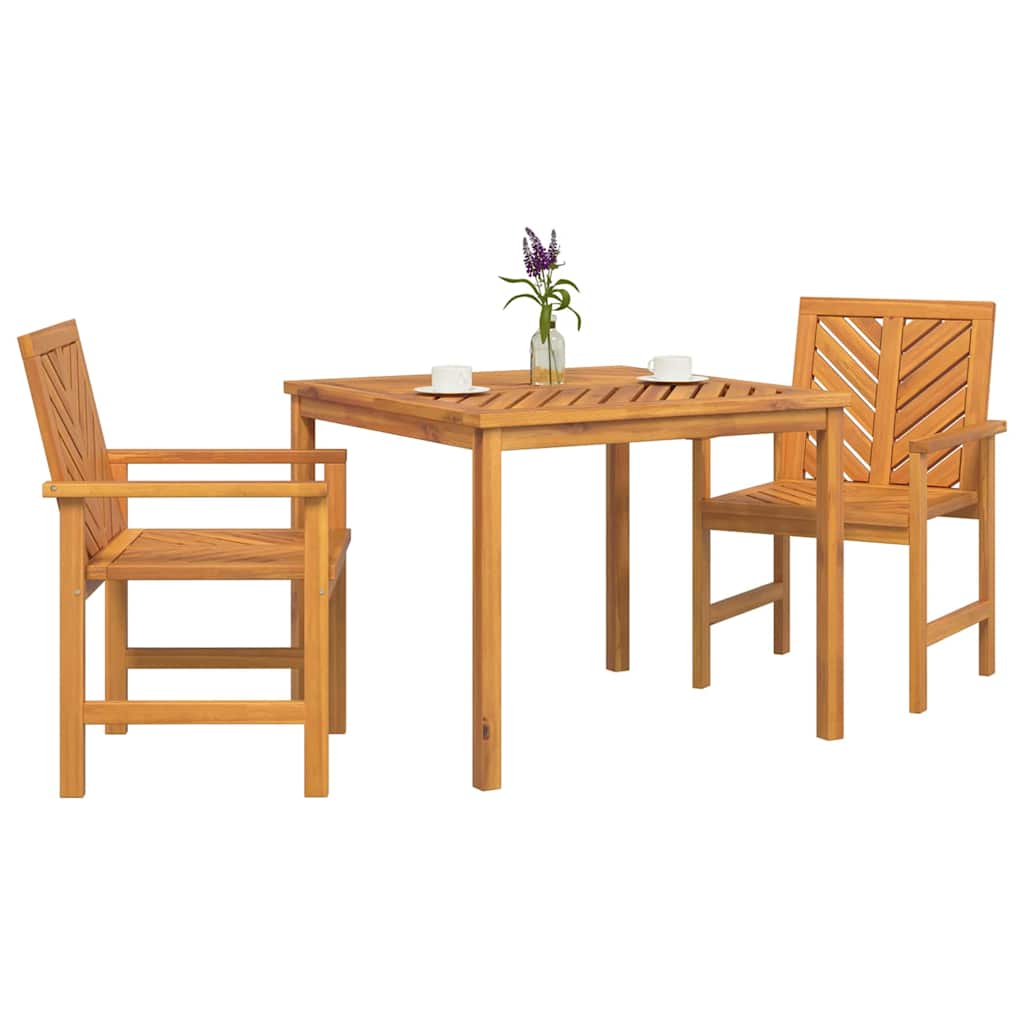 Garten Essgruppe 3 Stk. Braun Massivholz Akazie