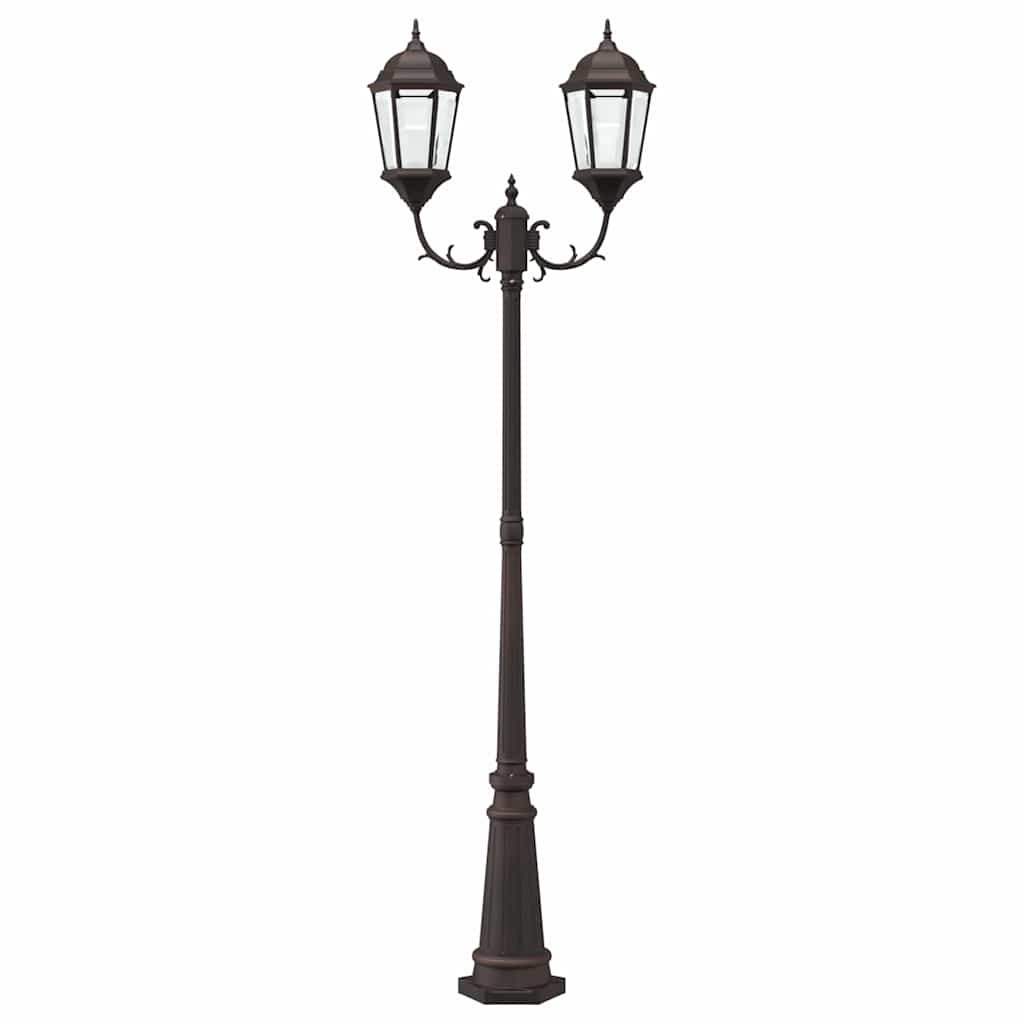 Gartenlaterne 3-flammig 230 cm Dunkelgrün/Schwarz Aluminium