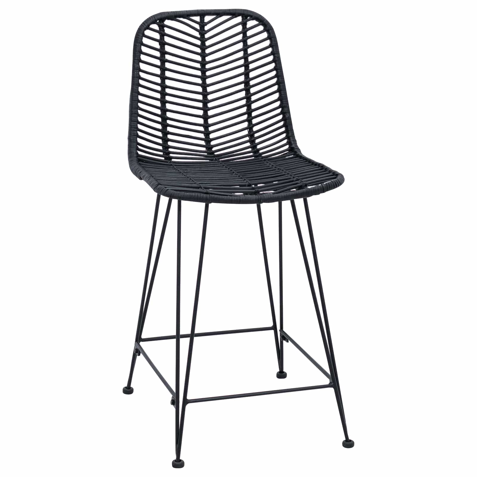 Barstuhl 2 pcs 44,5 x 54,5 x 97,5 cm Rattan und Eisen
