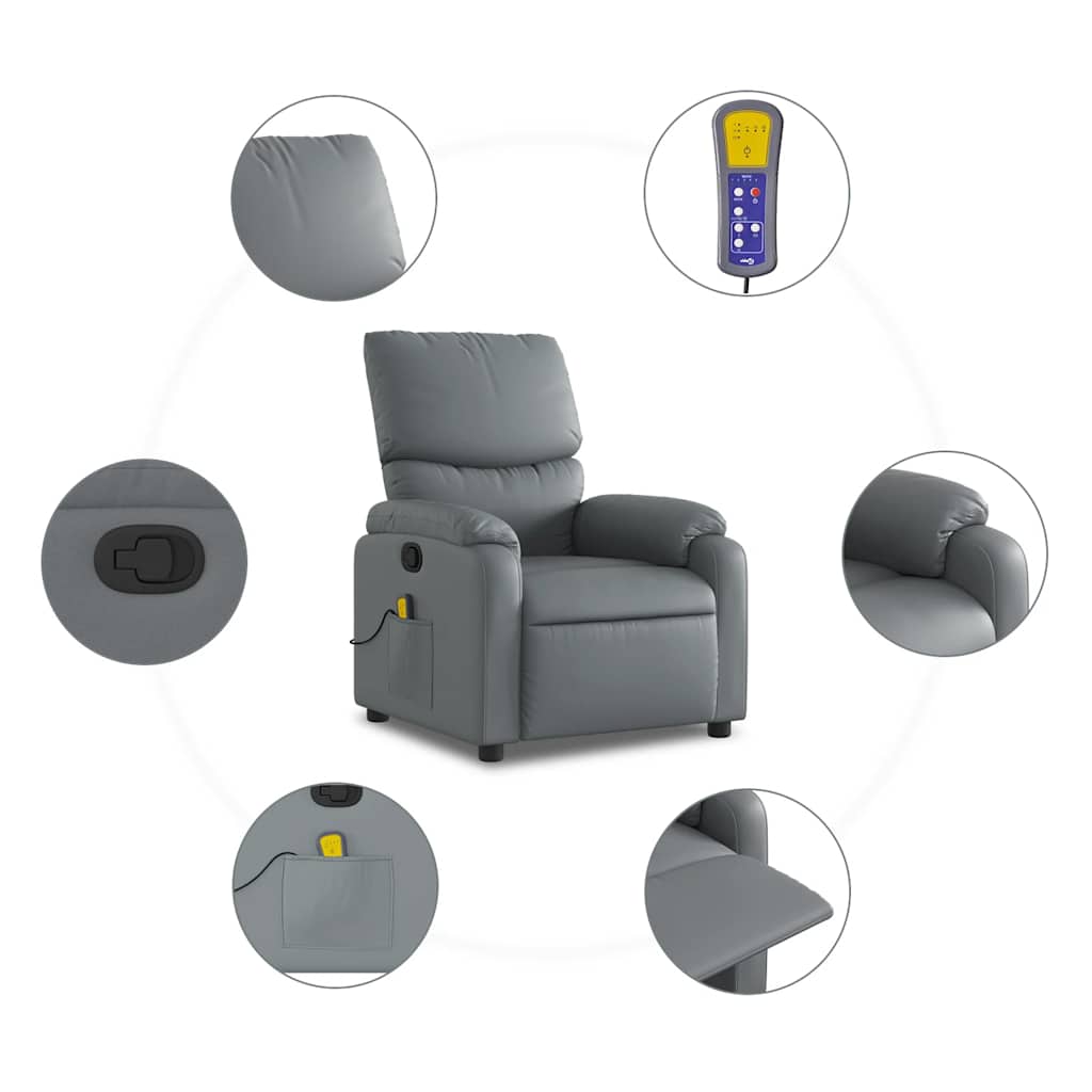 Massage-Relaxsessel, Kunstleder, Schwarz
