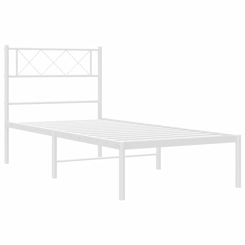 Bettgestell mit Kopfteil Metall Schwarz 100x190 cm