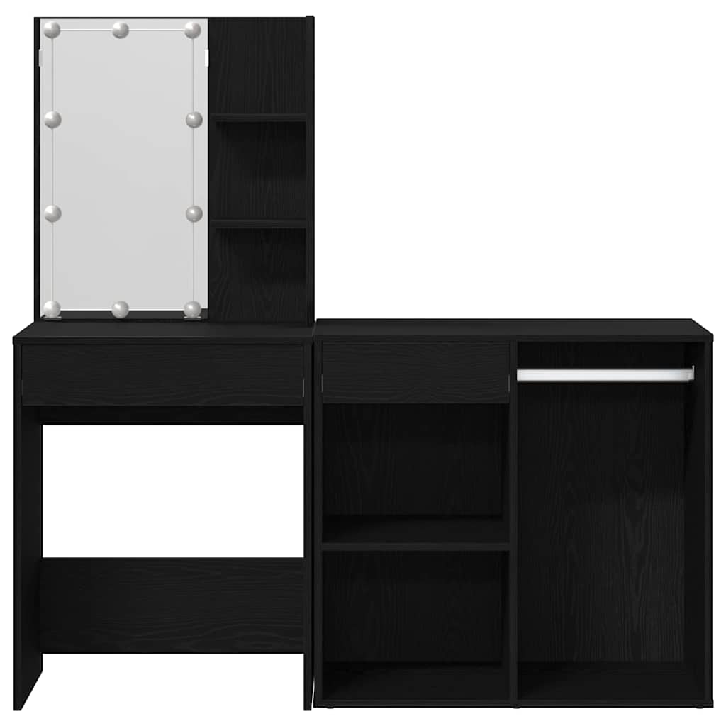 LED-Schminktisch mit Schrank Weiß Holzwerkstoff
