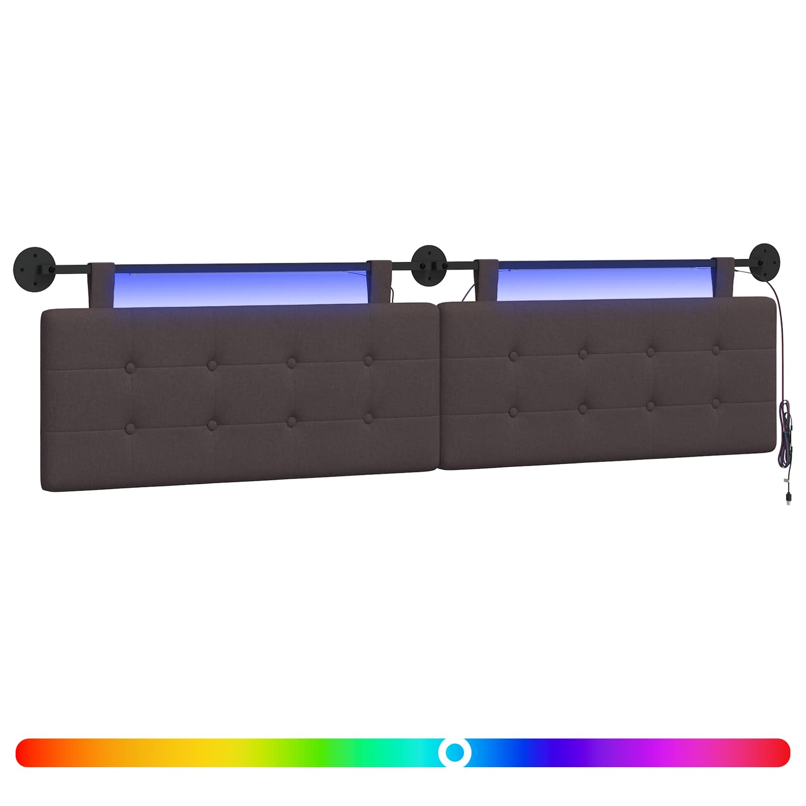 Hängendes Kopfteil Mit LED Licht Wolkengrau Stoff