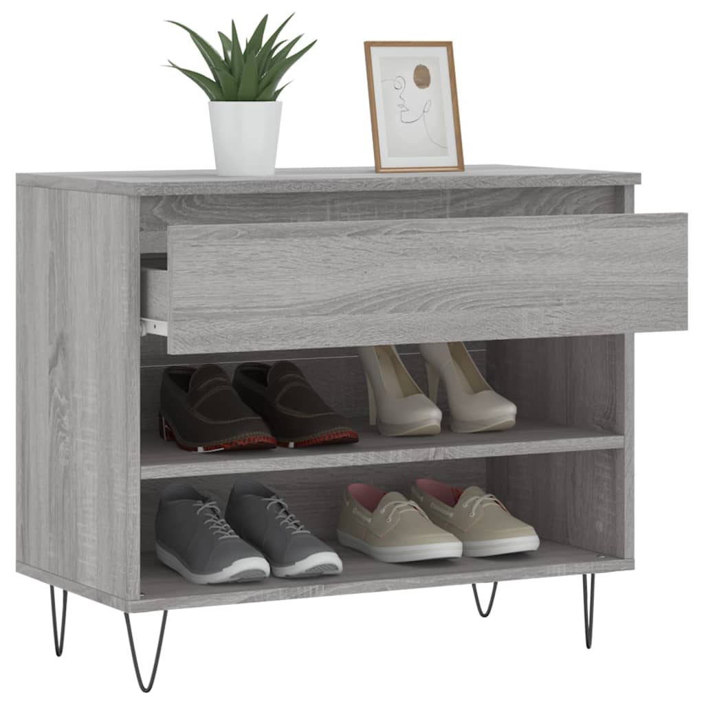 Schuhregal Räuchereiche 70x36x60 cm Holzwerkstoff