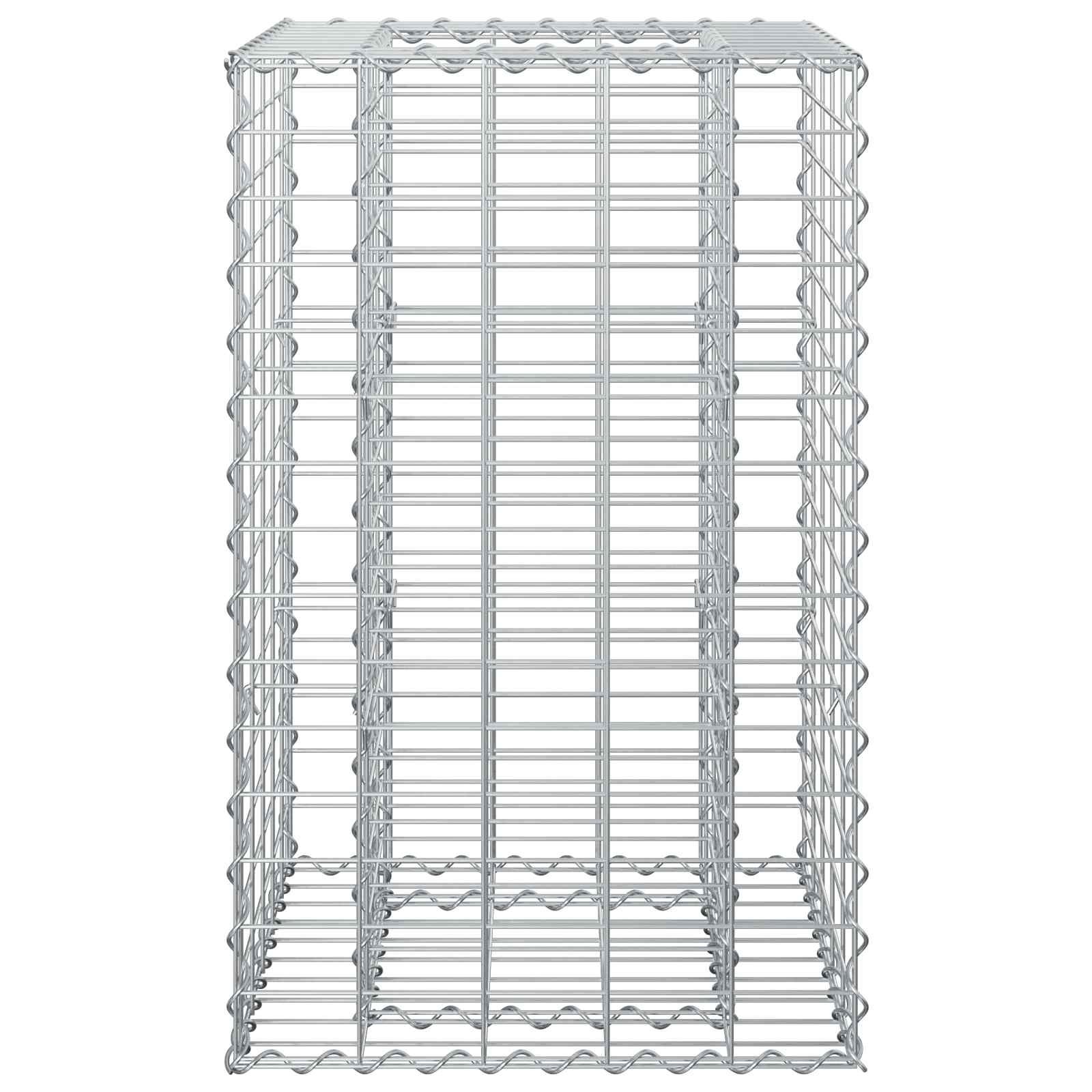 Gabionen Hochbeet 2 pcs Silber 260 x 60 x 55 cm