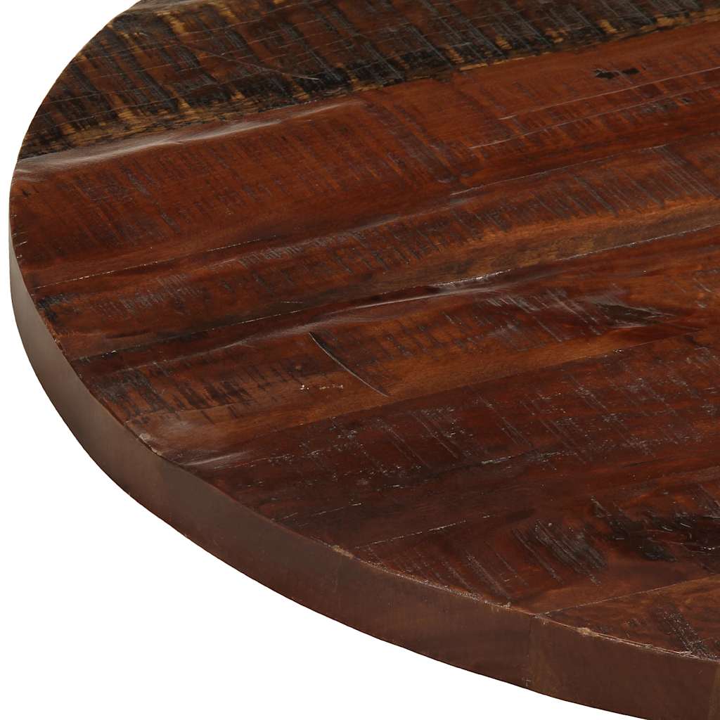 Tischplatte Ø 40x2,5 cm Rund Raues Massives Mangoholz