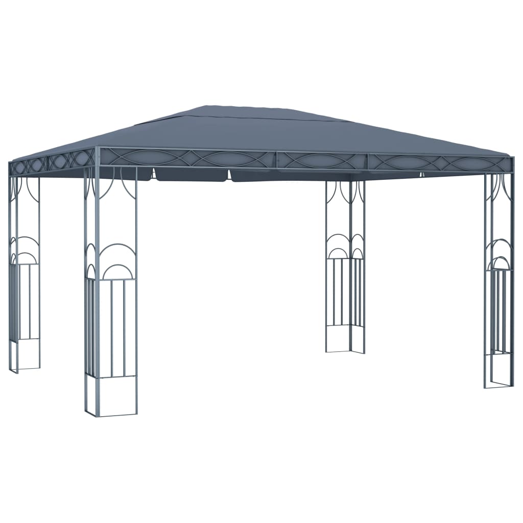 Pavillon mit LED-Lichterkette 300x300 cm Cremeweiß