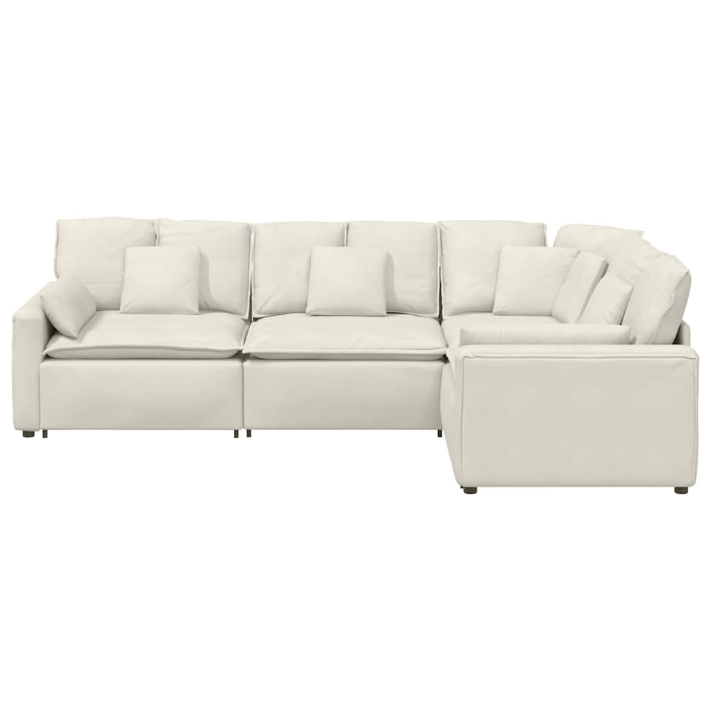 Modulares Sofa mit Kissen Samt Blau