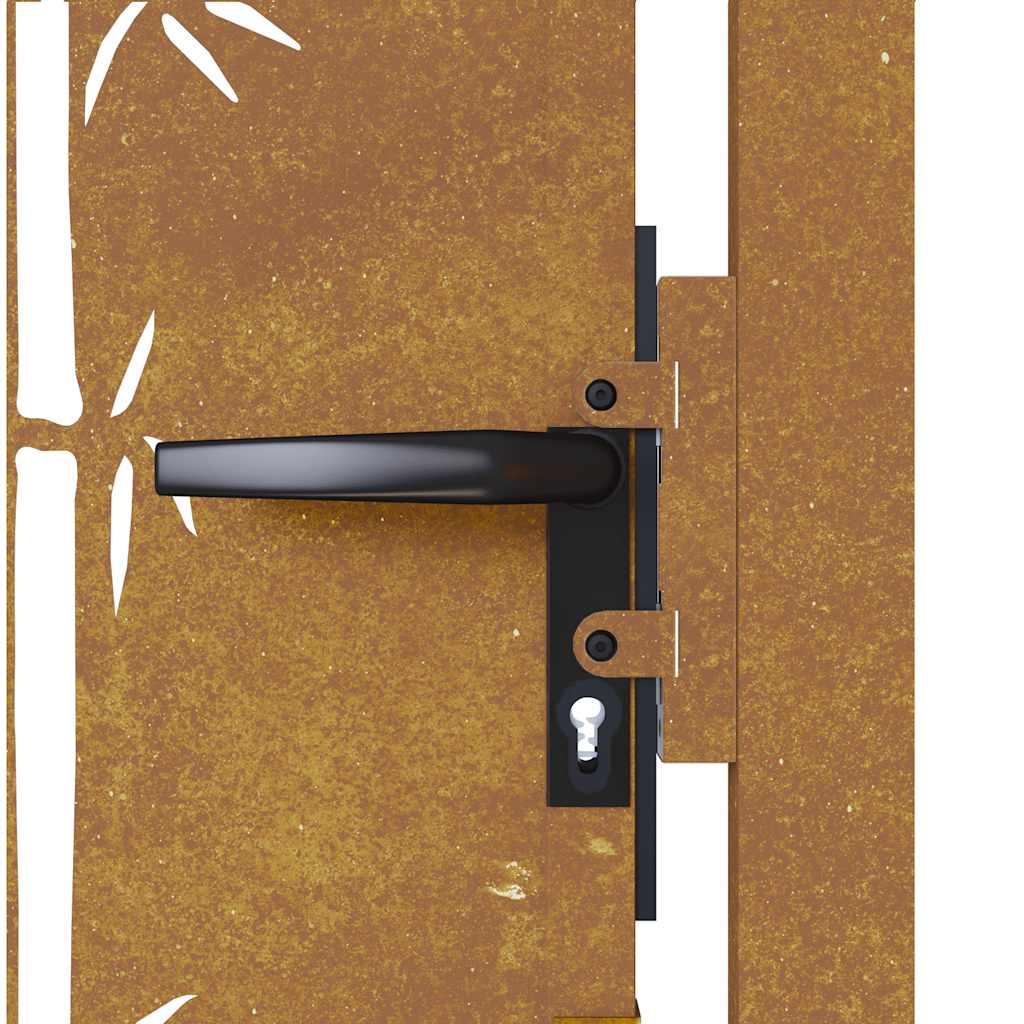 Gartentor 100x75 cm Cortenstahl Bambus-Design