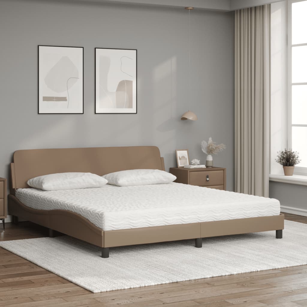 Bett mit Matratze "Dover" Schwarz 80x200 cm Kunstleder