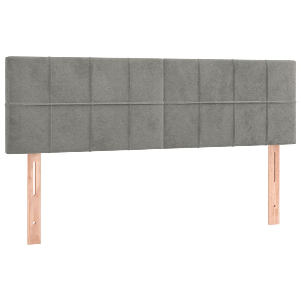 Kopfteil Hellgrau 80x5x118/128 cm Samt