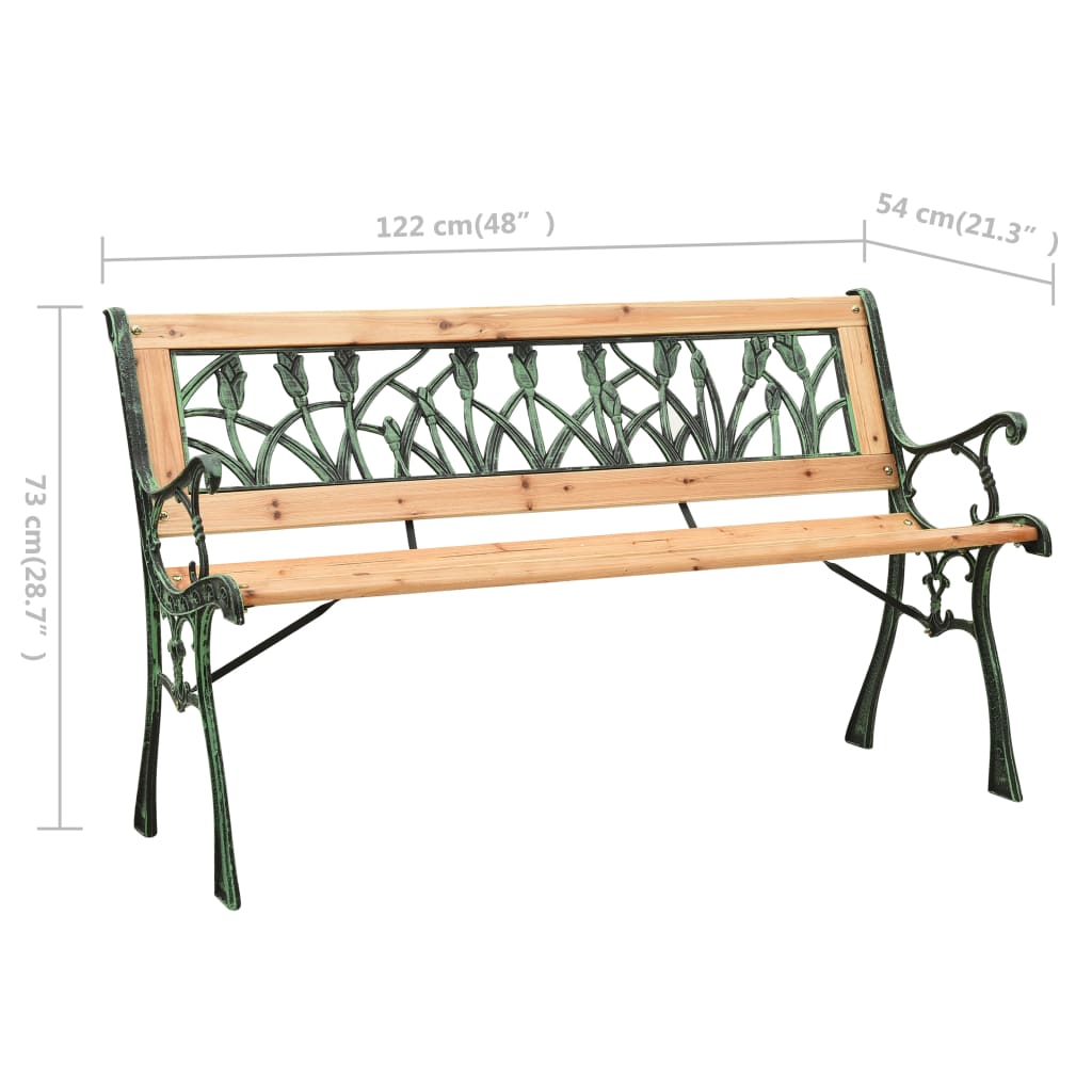 Gartenbank 122 cm Massivholz Tanne
