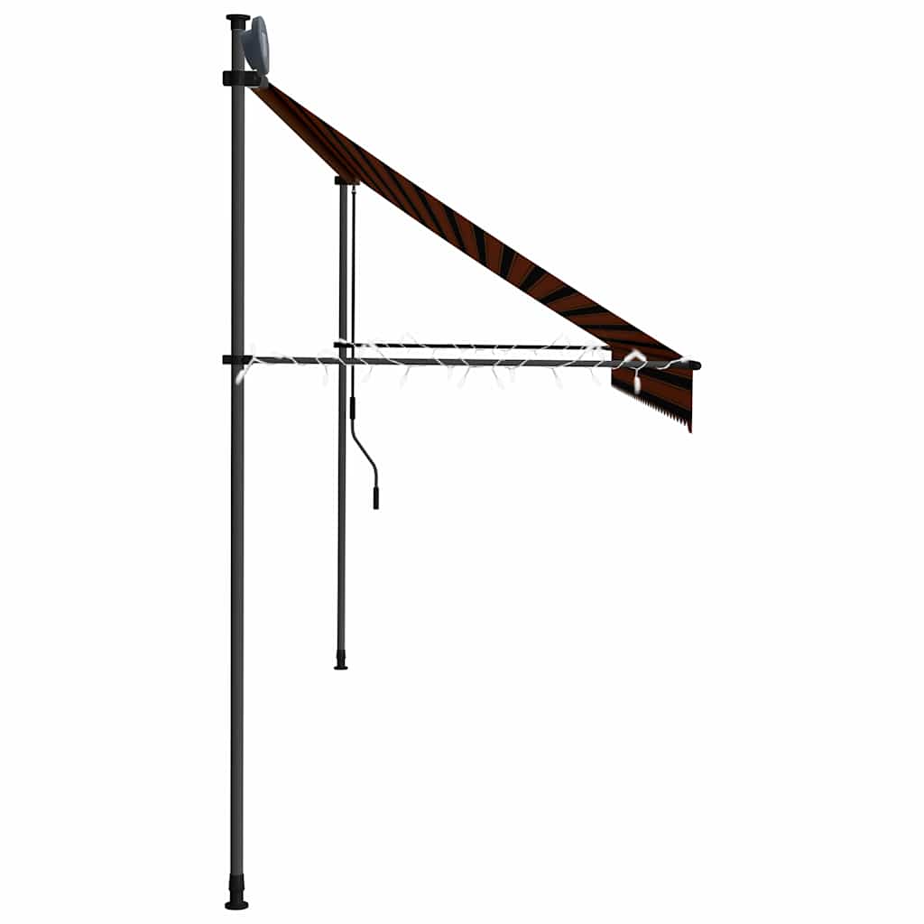 Einziehbare Markise Handbetrieben mit LED 100 cm Blau und Weiß