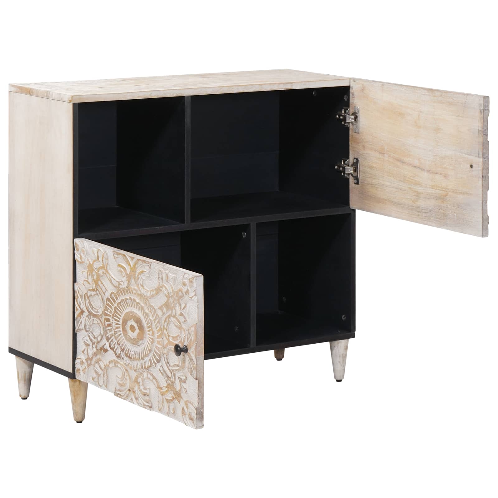 Sideboard mit Speicher Braun 80 x 33,5 x 75 cm Massivholz Mango