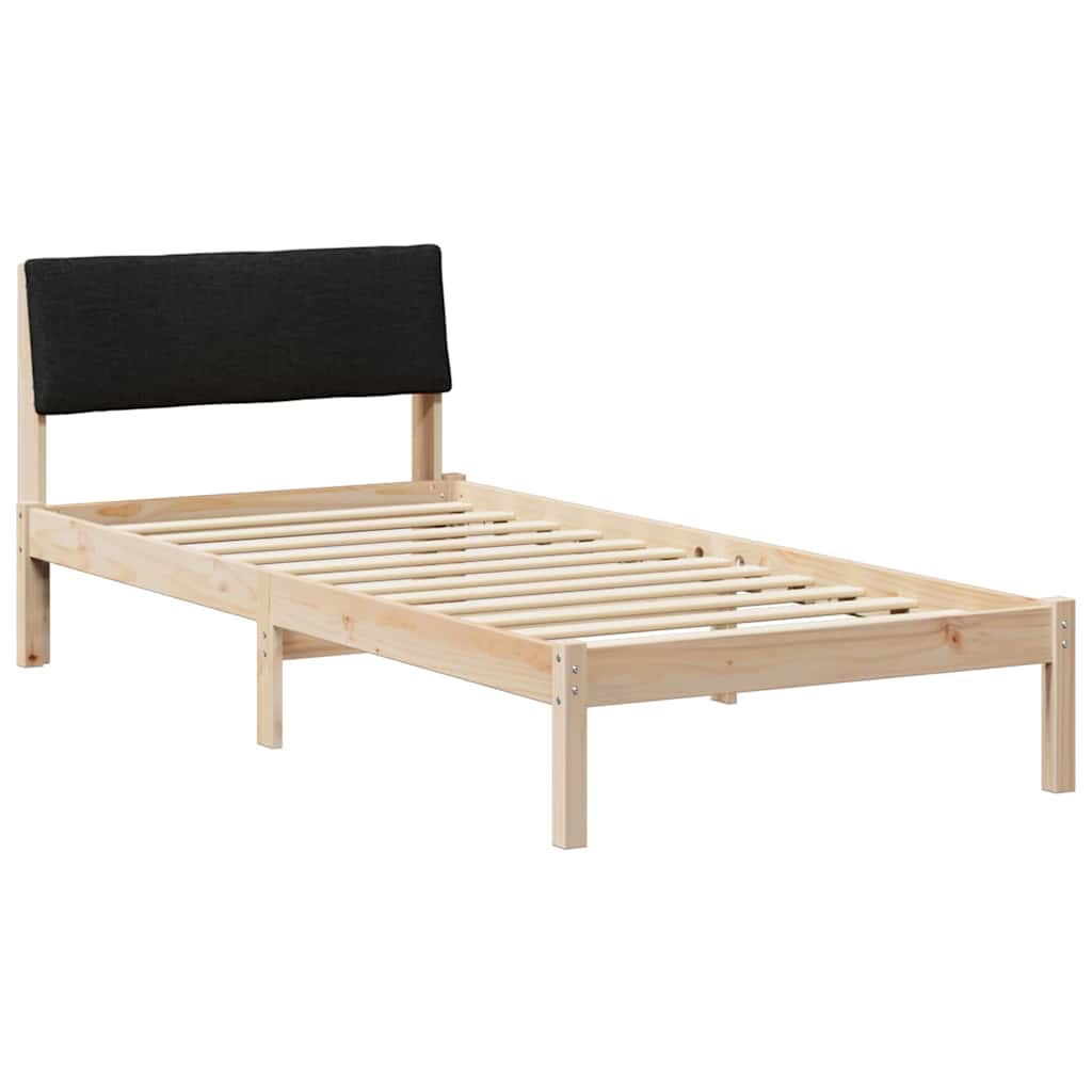 Bettgestell Braun und hellgrau 200 x 200 cm Massivholz Kiefer