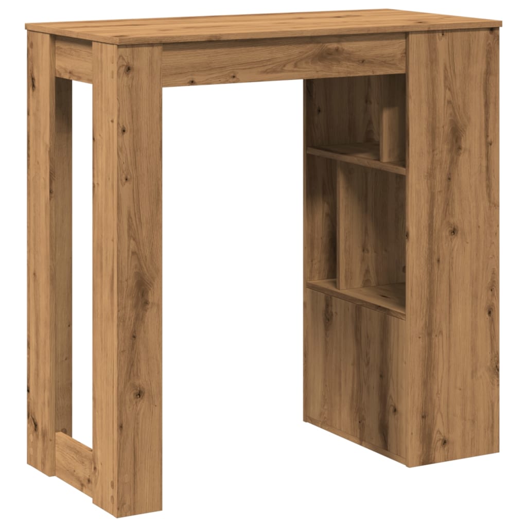 Bartisch Schwarz Eichen-Optik 102 x 50 x 103,5 cm Holzwerkstoff