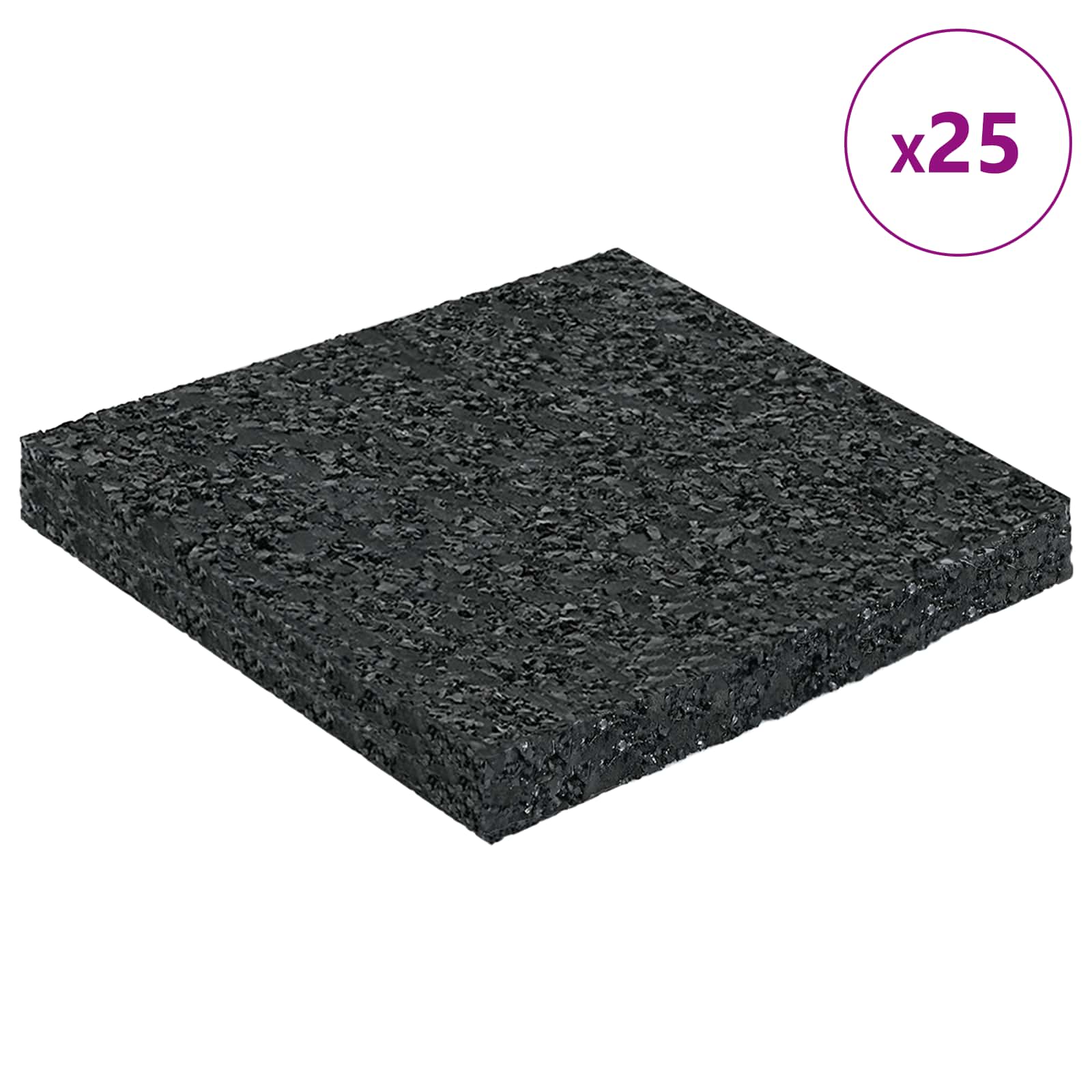 Gummigranulat-Patiopad Schwarz 6 x 9 x 0,3 cm Gummi