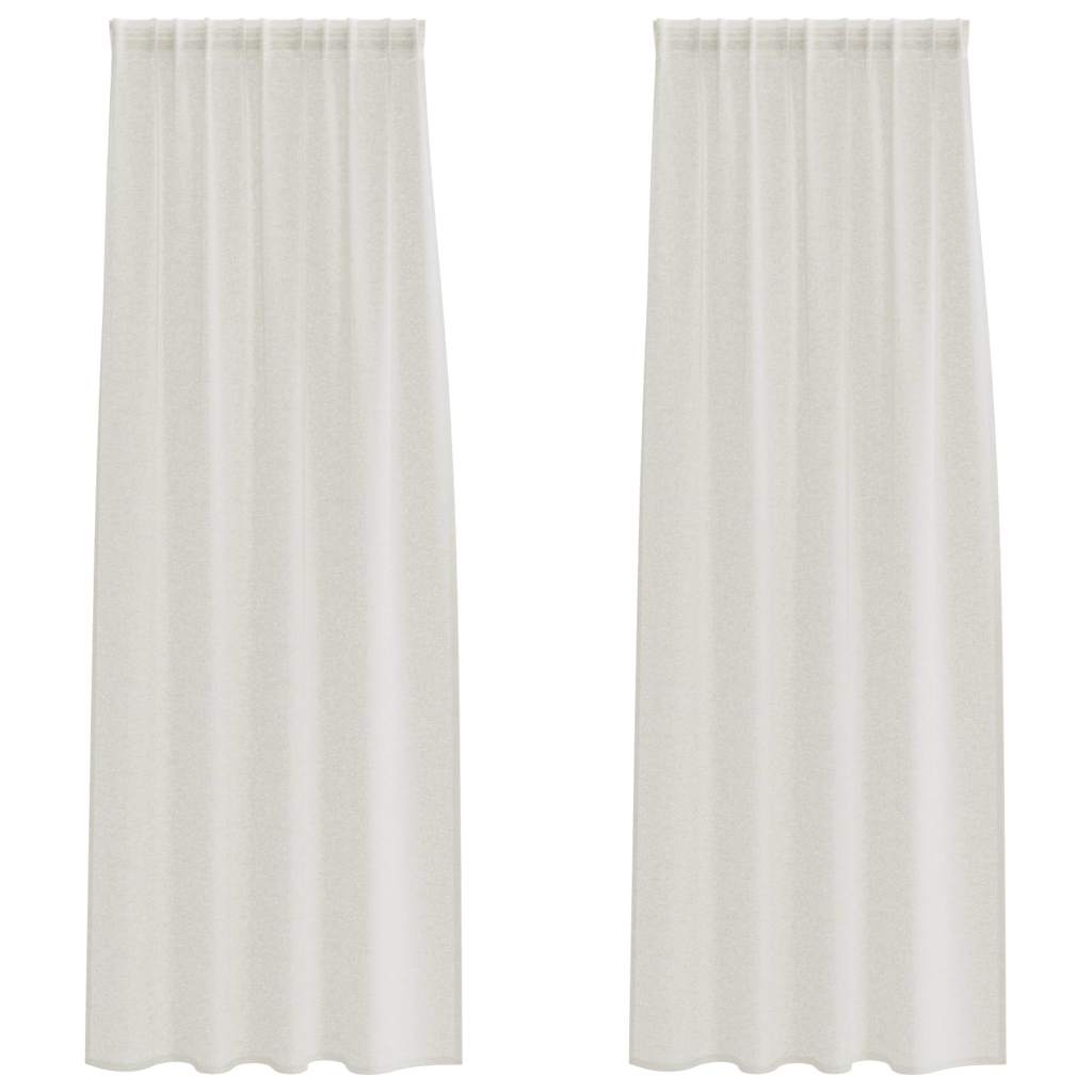 Voile-Vorhang mit Vorhängen 2 pcs Weiß 140 x 140 cm Polyester
