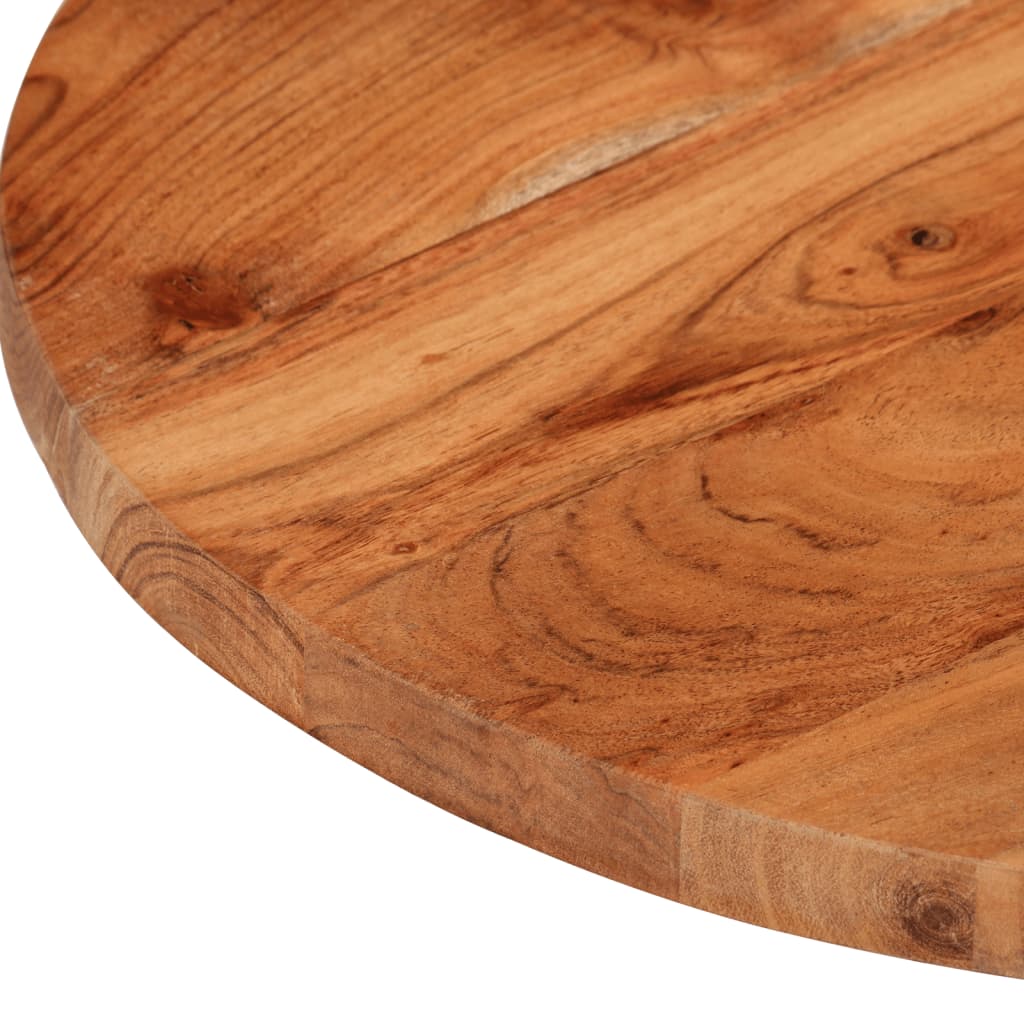 Tischplatte Ø 40x2,5 cm Rund Raues Massives Mangoholz