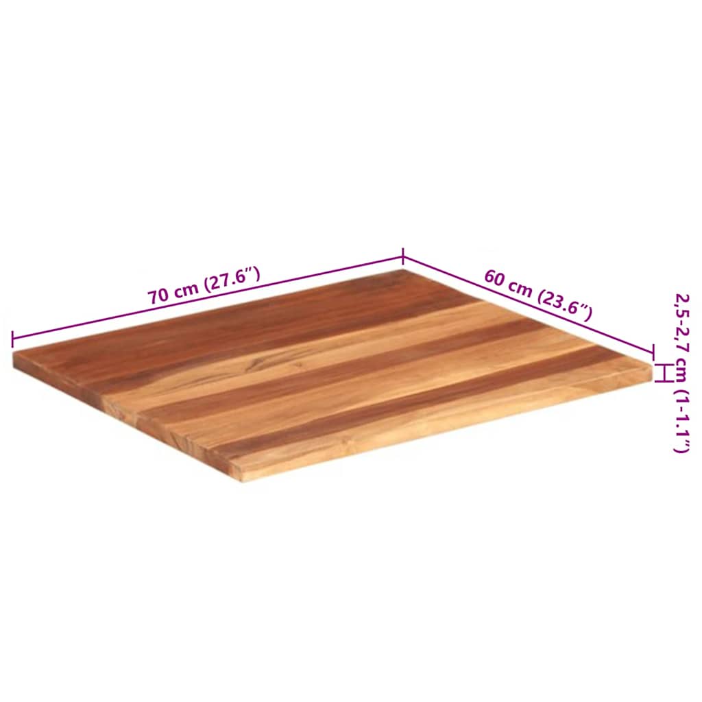 Tischplatte Massivholz Akazie 15-16 mm 60x80 cm