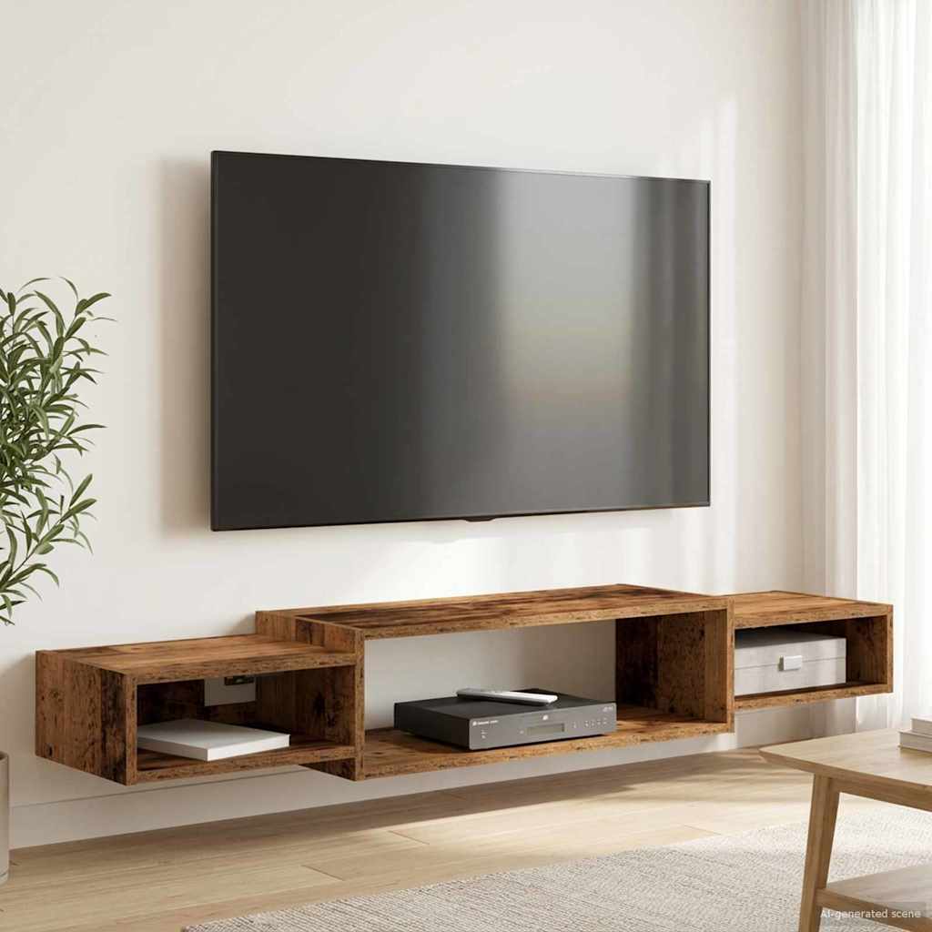 Wandmontierter TV-Schrank Wandhalterung Weiß 140 x 28 x 21 cm