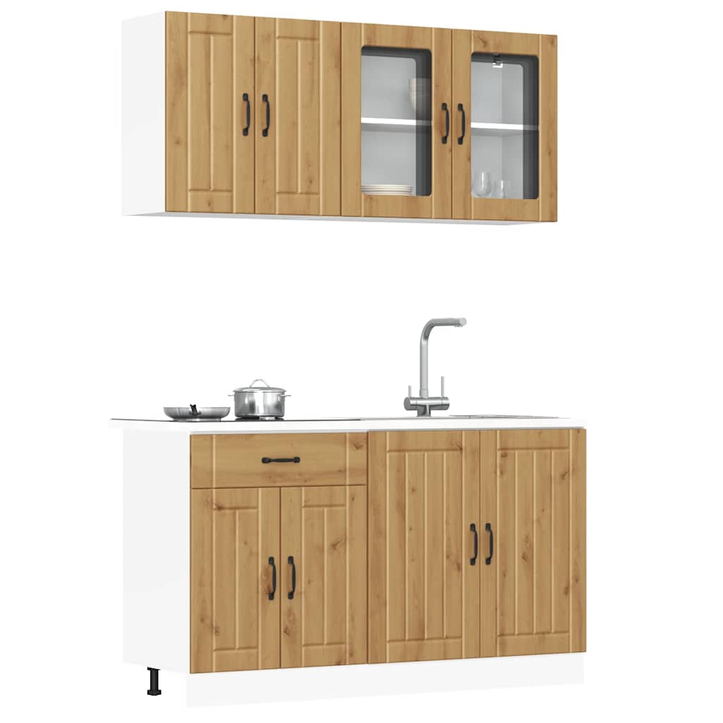 4-tlg. Küchenschrank-Set Lucca Weiß Holzwerkstoff