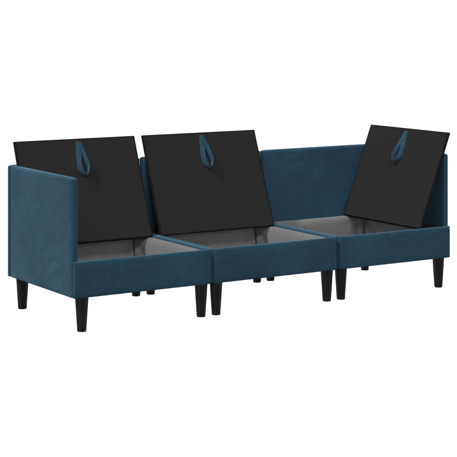 Wohnzimmergarnitur mit Kissen mit Speicher 3 pcs Hellgrau Samt
