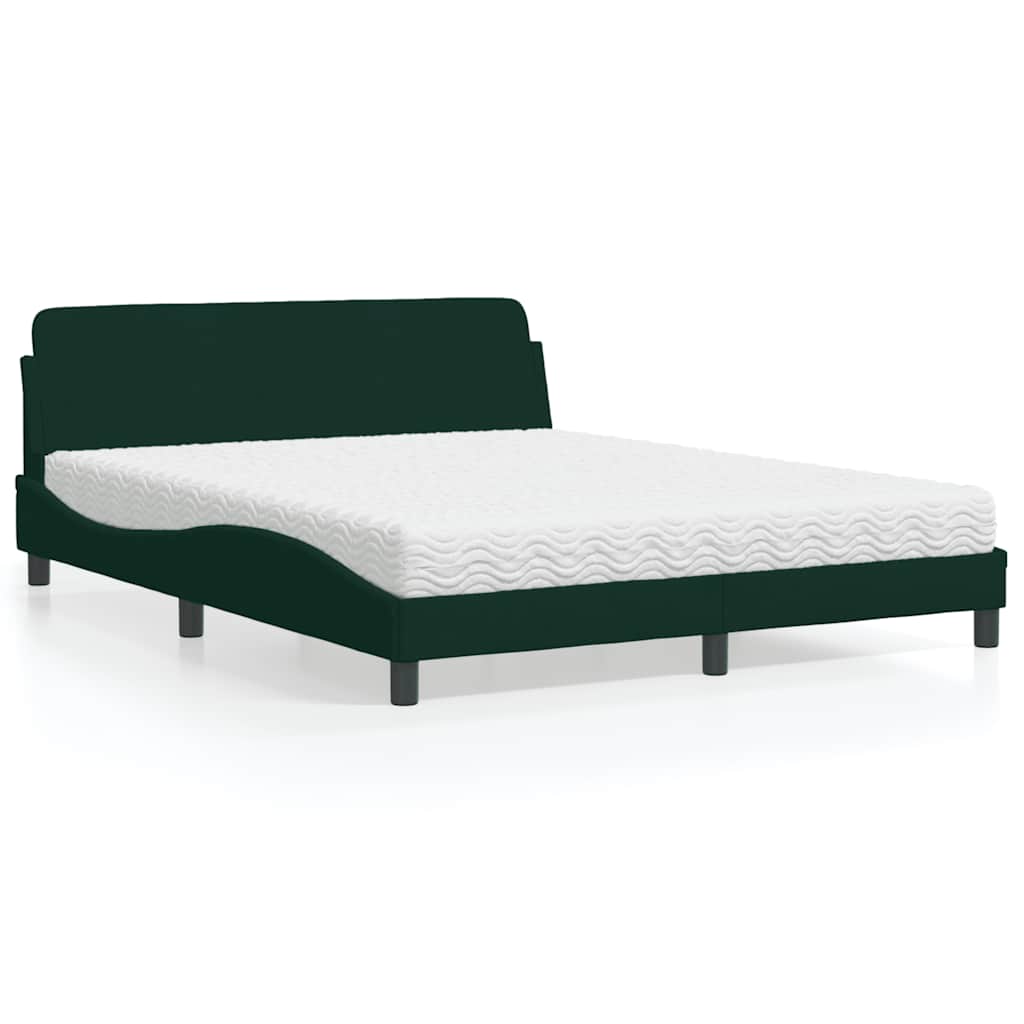 Bett mit Matratze "Dover" Hellgrau 80x200 cm Samt