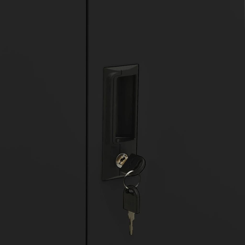 Büroschrank mit Pflanzkasten Anthrazit 90x40x125 cm Stahl