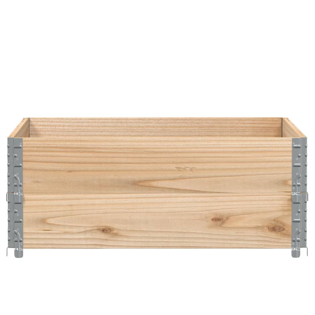 Paletten-Aufsatzrahmen Schwarz 80x60 cm Massivholz Kiefer