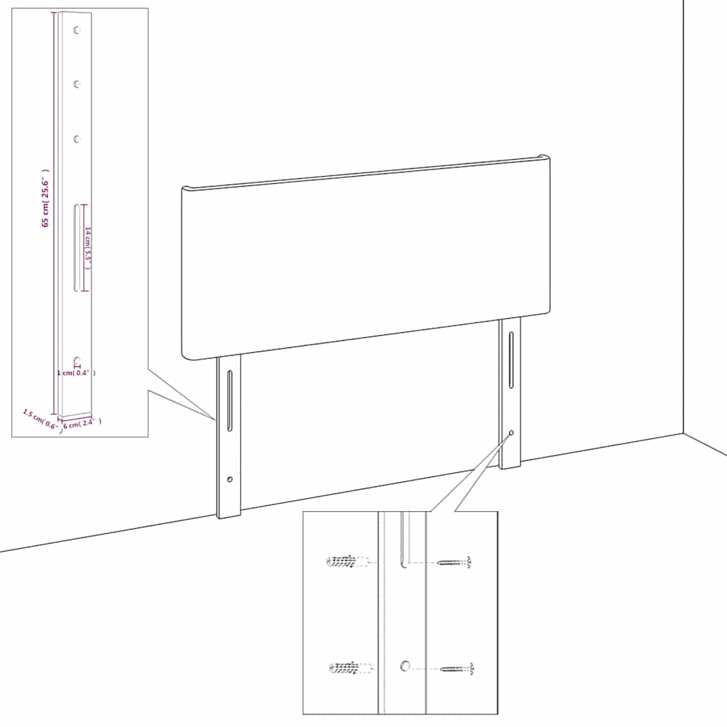 Kopfteil mit Ohren Dunkelblau 93x23x78/88 cm Samt