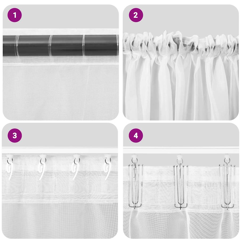 Voile Vorhänge mit Ösen 2 Stk. Apfelgrün 140x140 cm
