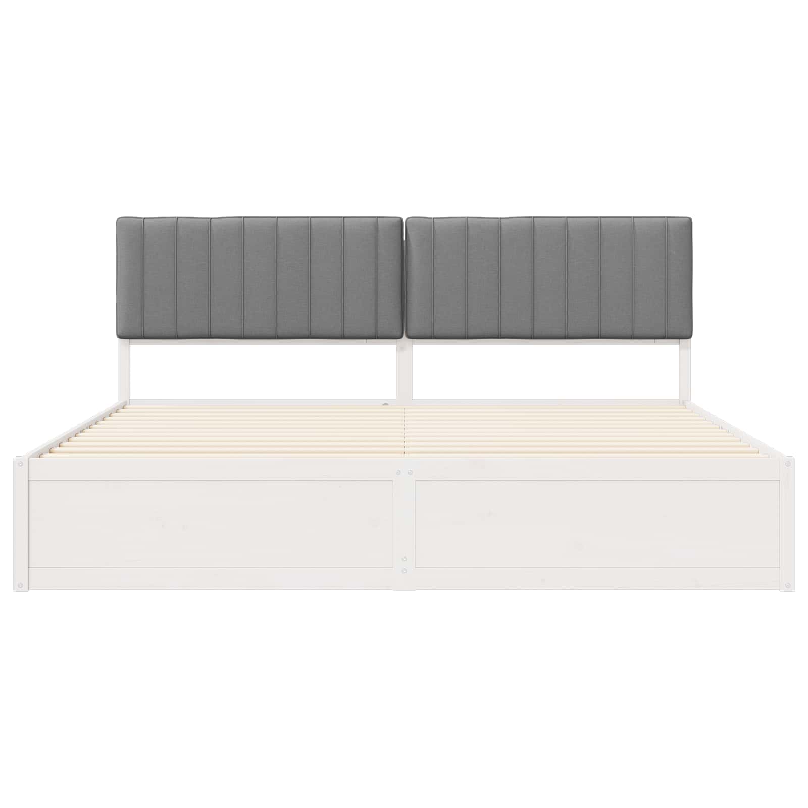 Bettgestell mit gepolstertem Kopfteil Hellgrau 200 x 200 cm