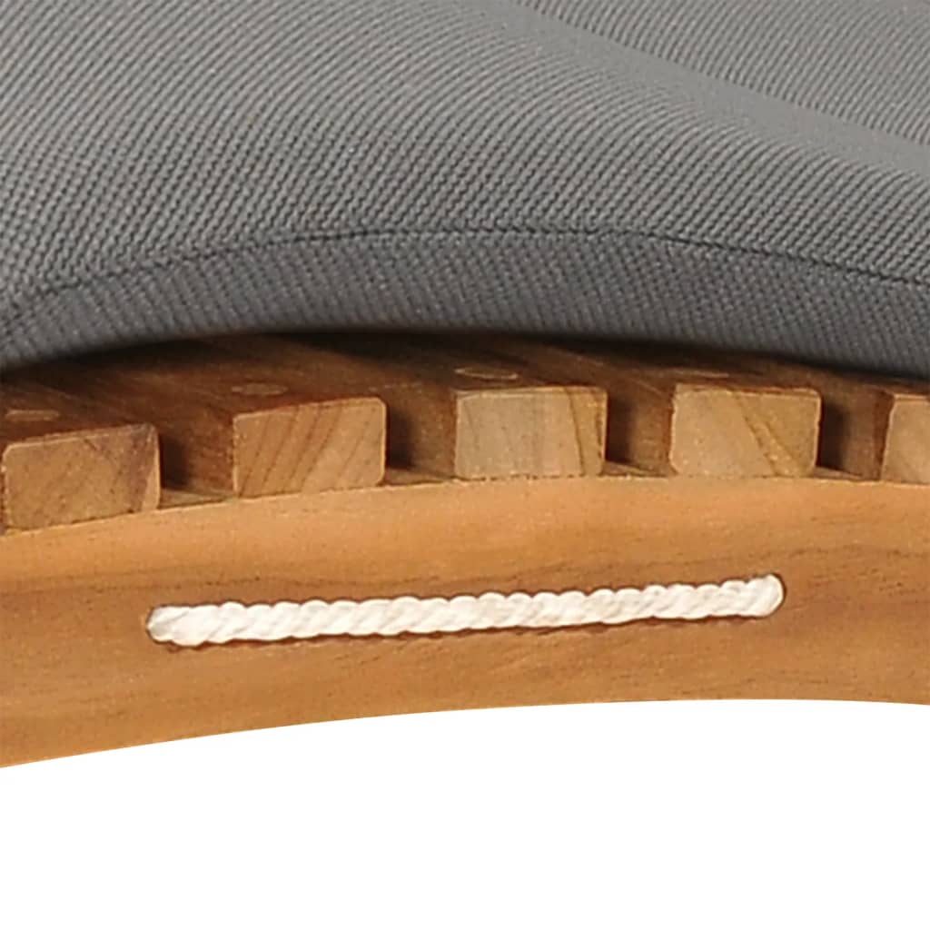 Klappbare Sonnenliege mit Cremeweißer Auflage Massivholz Teak