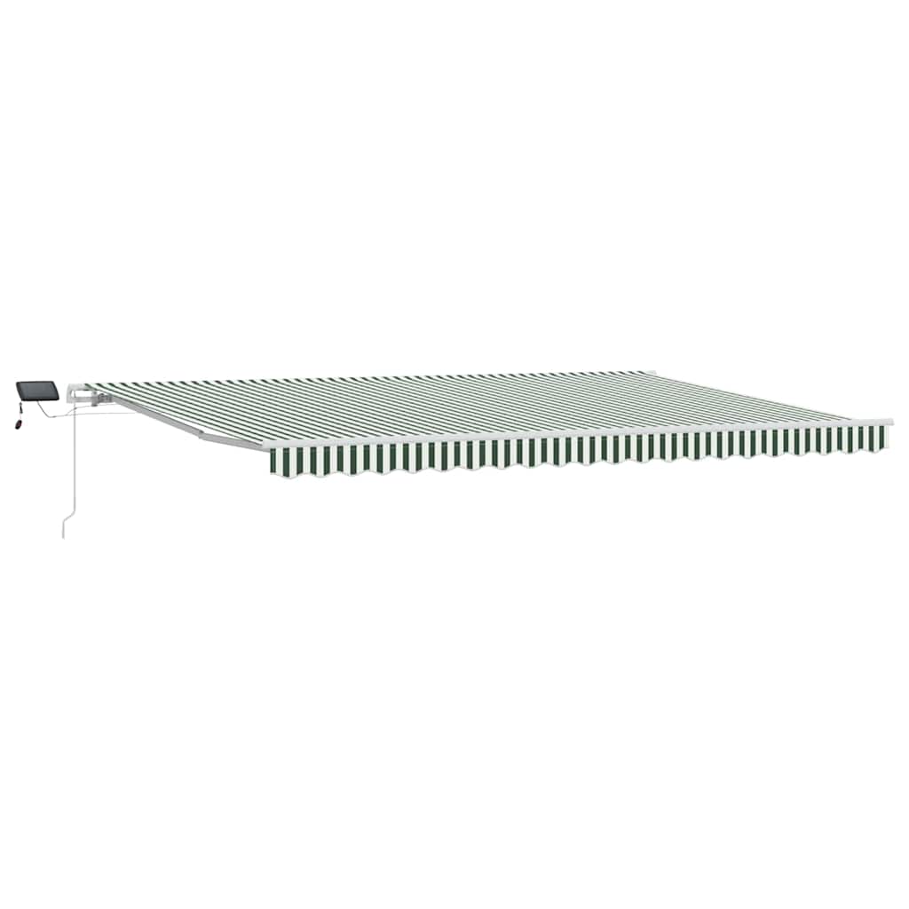 Markise Manuell Einziehbar mit LED 300x250 cm Blau und Weiß