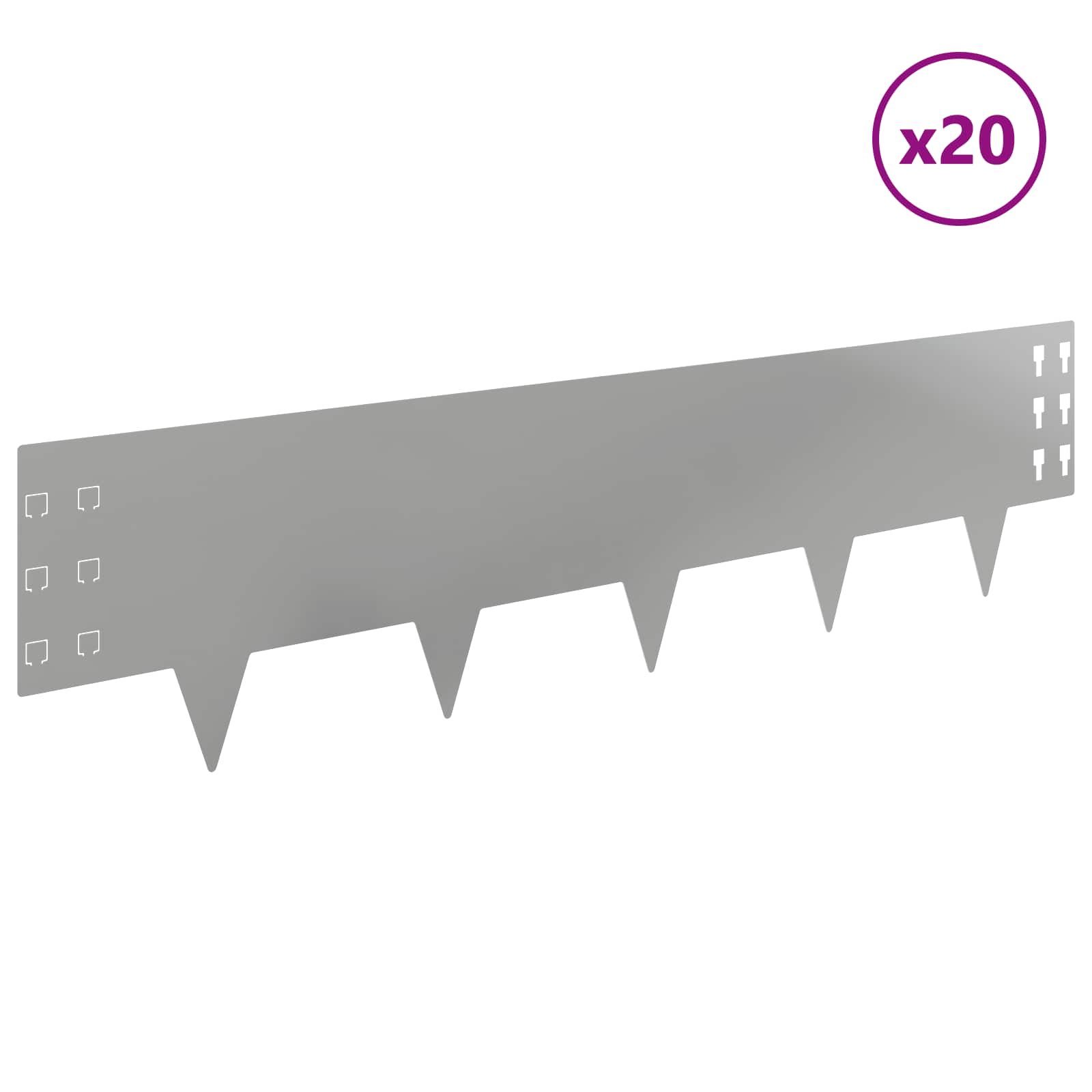 Raseneinfassung 10 pcs 100 x 12 cm Stahl Schwarz
