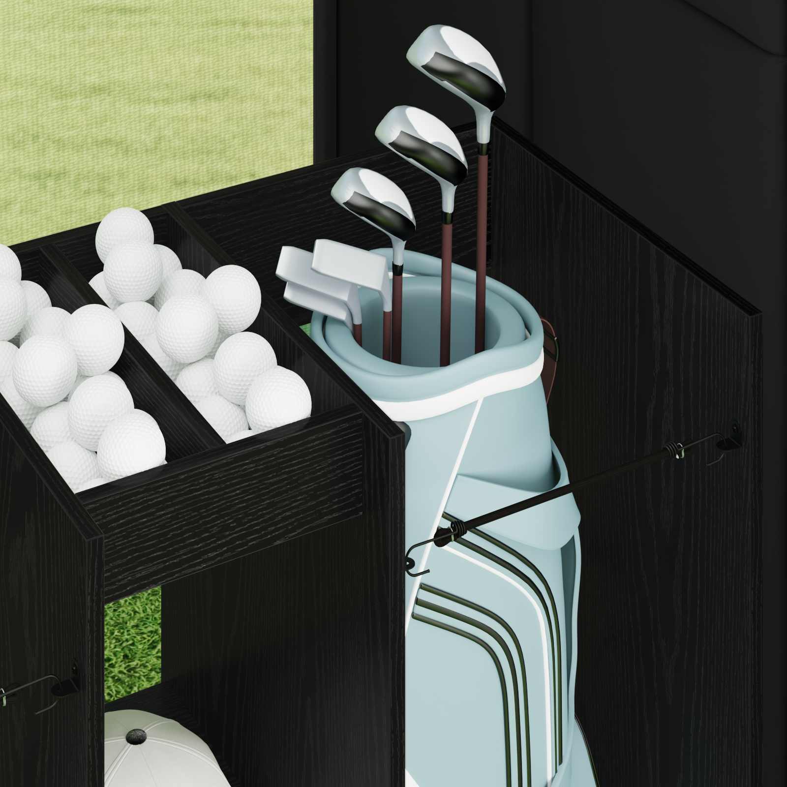 Golf Schrank Mit Rad Uni Weiß 65 x 45 x 98 cm