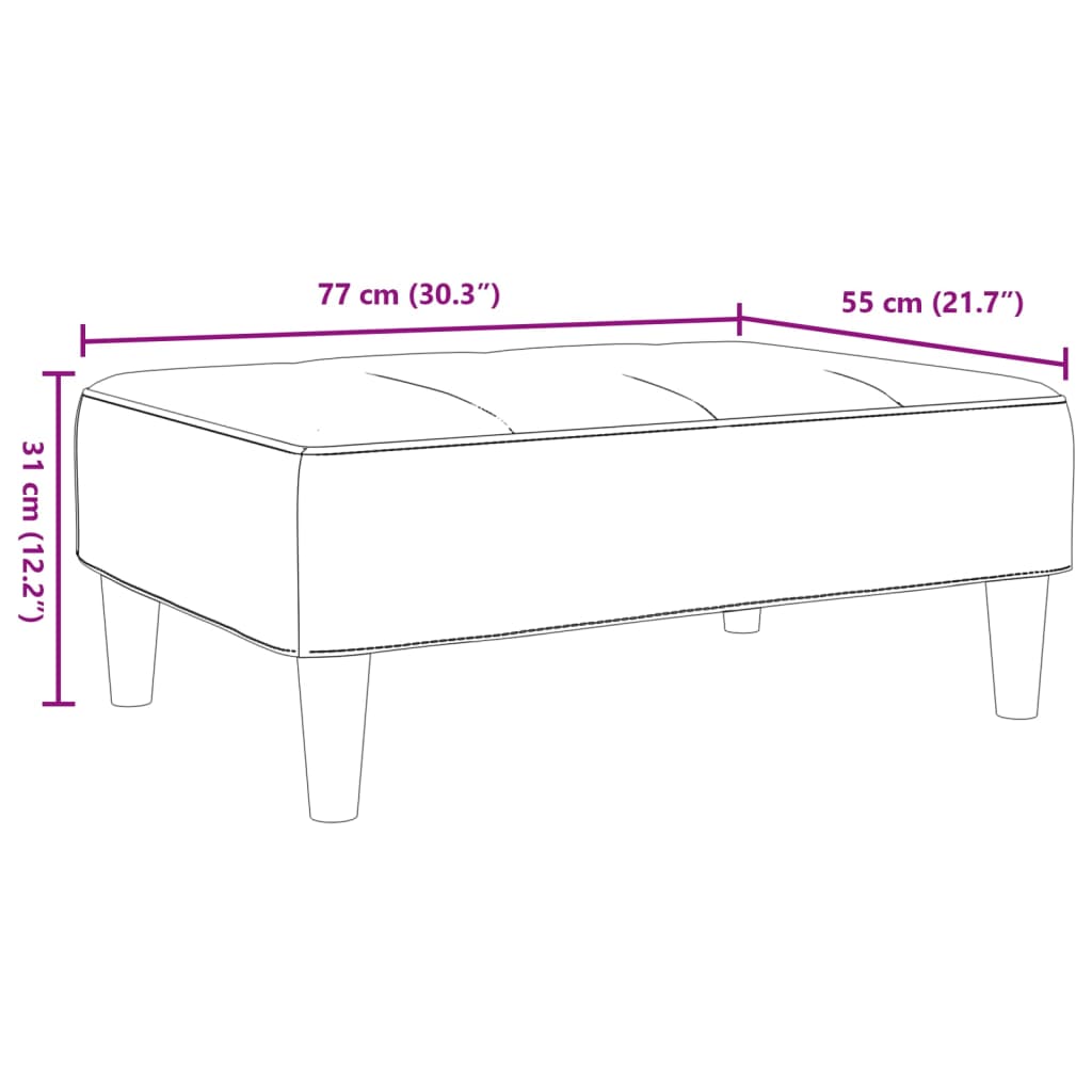 Fußhocker Blau 77x55x31 cm Samt
