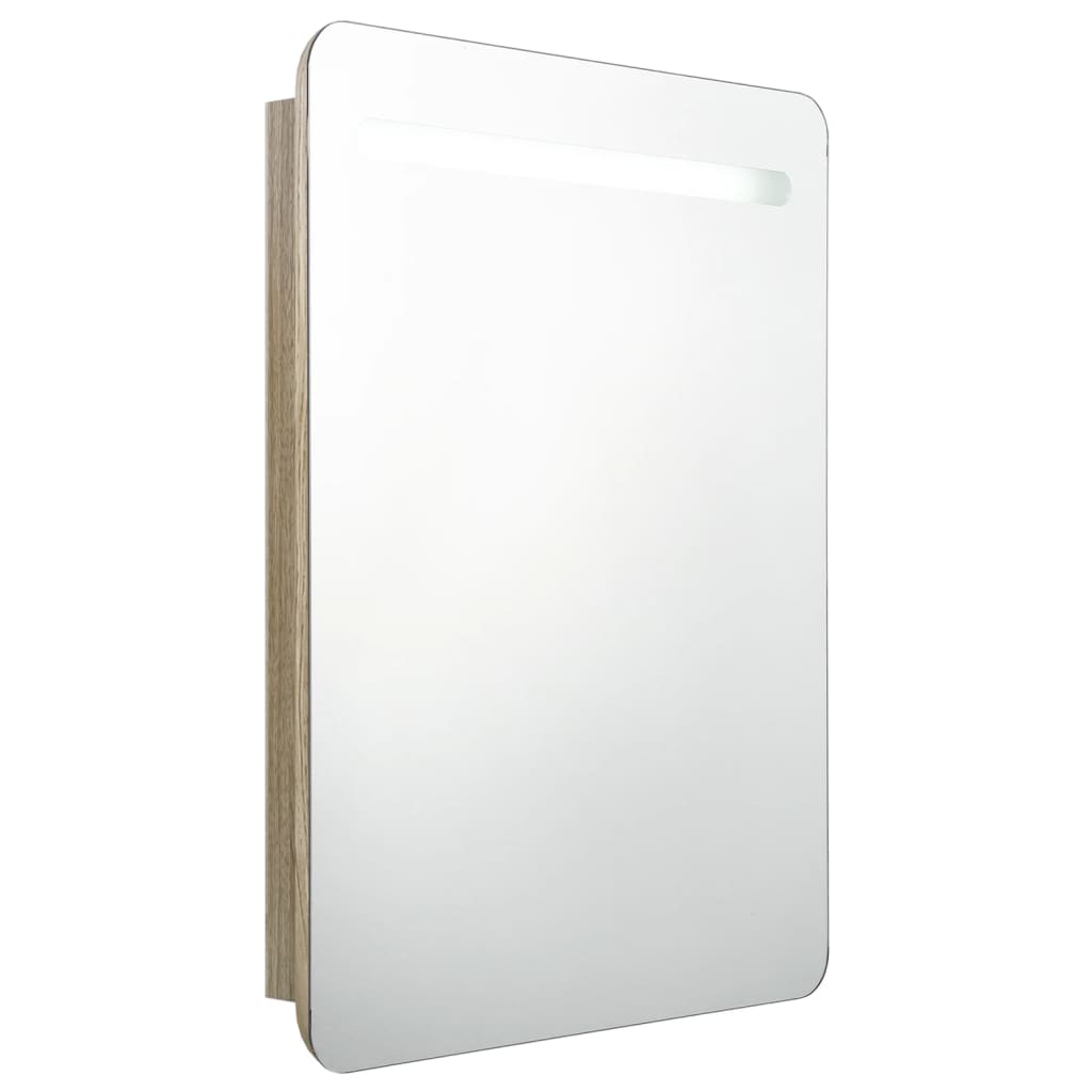 LED-Bad-Spiegelschrank Glänzendes Grau 60x11x80 cm