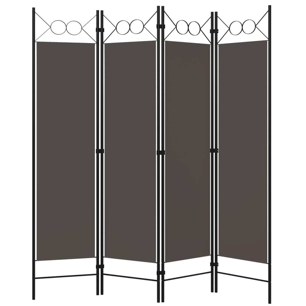 5-tlg. Raumteiler Anthrazit 200 x 180 cm