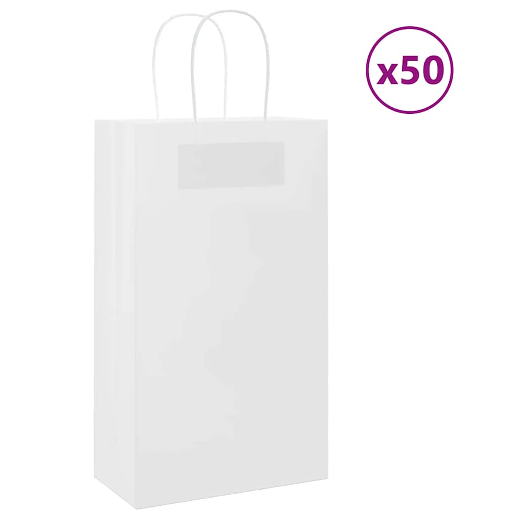 Papiertragetaschen 50 Stk. mit Henkeln Braun 21x11x36 cm