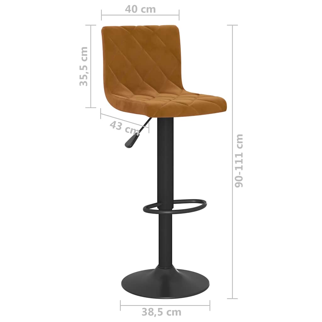 Barhocker 2 Stk. Creme Samt