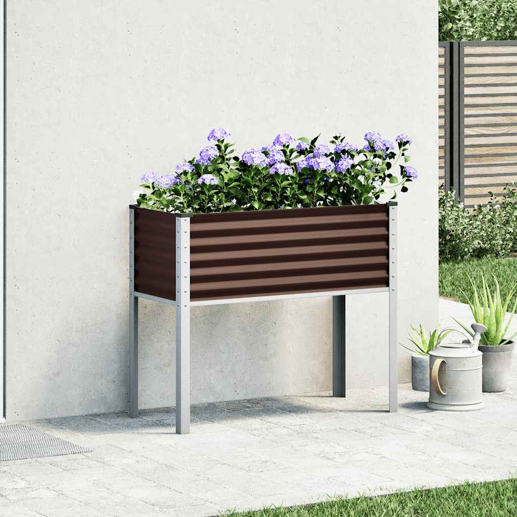 Garten-Pflanzgefäß Grün 45 x 45 x 88 cm Stahl